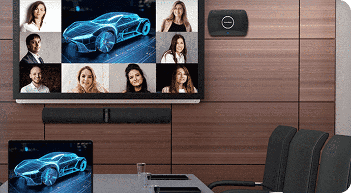 office conference room with ScreenBeam 1100 Plus being used